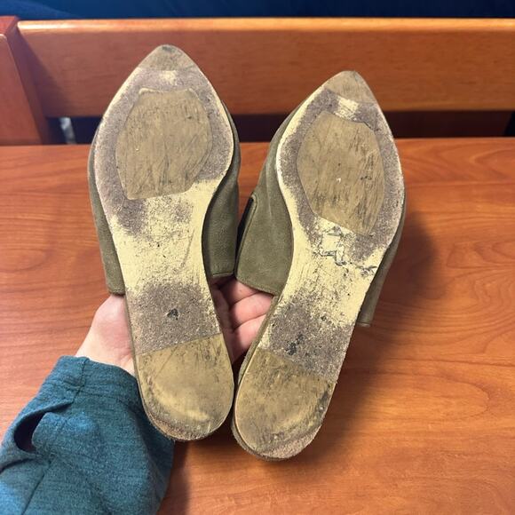 Jenni Kayne Suede Mules in Laurel Size 37 7 Casual Shoes Capsule Minimalist - Picture 13 of 16
